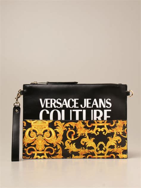 versace jeans clutch bag brand|Versace handbags with big zipper.